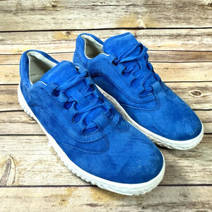 Gabor Womens Blue Suede Lace Up Comfort Sneakers Size 5